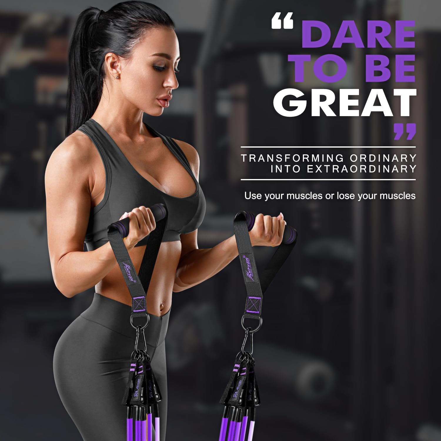 HPYGN Resistance Bands with Handles, 150 lb Exercise Bands for Home Workout