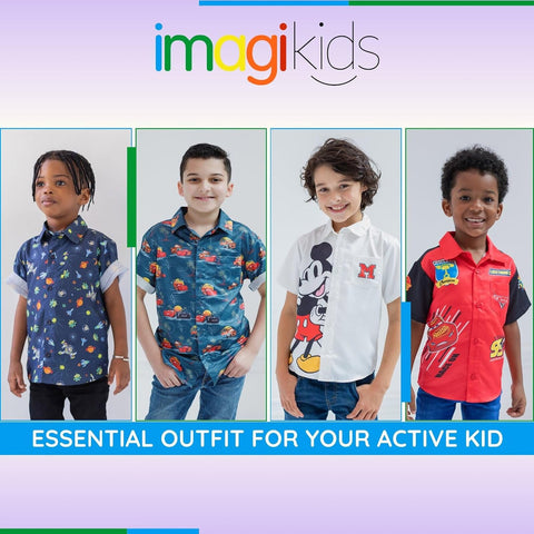 Disney Boys' Short Sleeve Button-Down Shirt for Baby & Kids