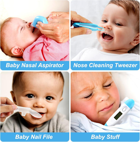 Baby Grooming Kit, Infant Safety Care Set with Hair Brush Comb Nail Clipper Nasal Aspirator,Baby Essentials Kit for Newborn Girls Boys