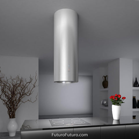 Futuro Futuro 14-Inch Jupiter Island Range Hood, Cylindrical Kitchen Vent (Stainless)