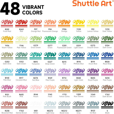Shuttle Art 48 Colors Automatic Ink Control Acrylic Paint Markers