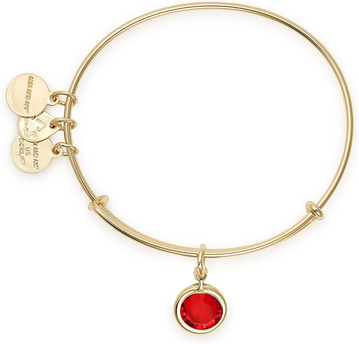 Alex and Ani Birthstones Bangle for Women, Crystal Charm for Every Month, 2 to 3.5 in
