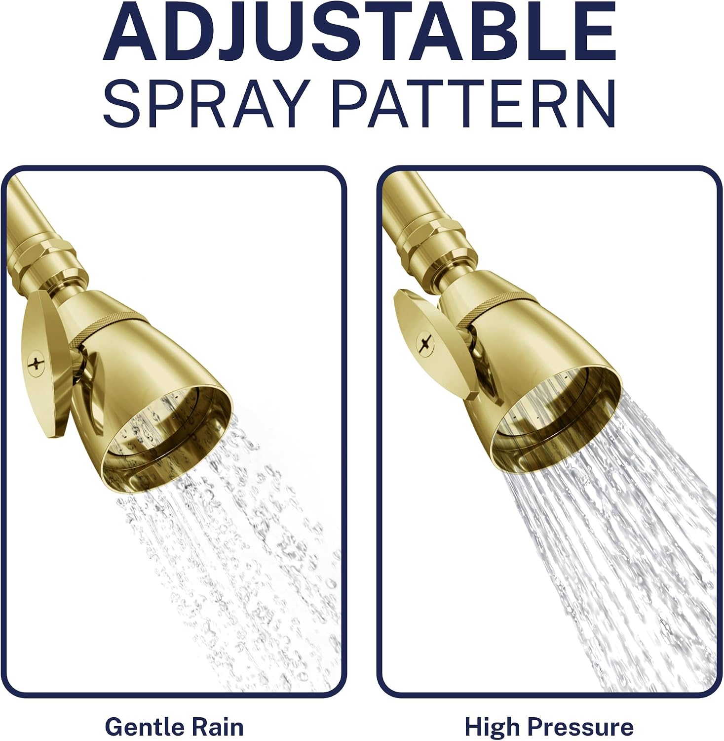 HammerHead Metal High Pressure Shower Heads 2 Inch Flow Boosting Showerhead