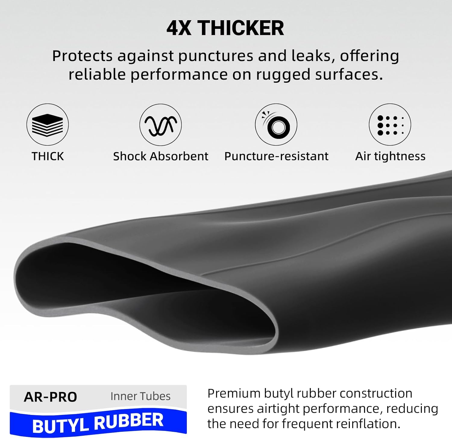 AR-PRO Replacement 23x10.50-12 Tubes, Universal 23x8.50-12 23x9.50-12 Heavy-Duty Inner Tube with TR-13 Straight Valve Stems for Golf Cart, ATV, UTV, Lawn Tractor, Mowers, Garden Trailer, Snow Blowers