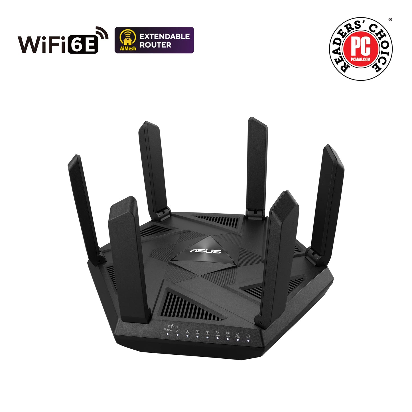 ASUS RT-AXE7800 Tri-band WiFi 6E (802.11ax) Router, 6GHz Band, ASUS Safe Browsing, Upgraded Network Security, Instant Guard, Built-in VPN Features, Parental Controls, 2.5G Port, AiMesh Support