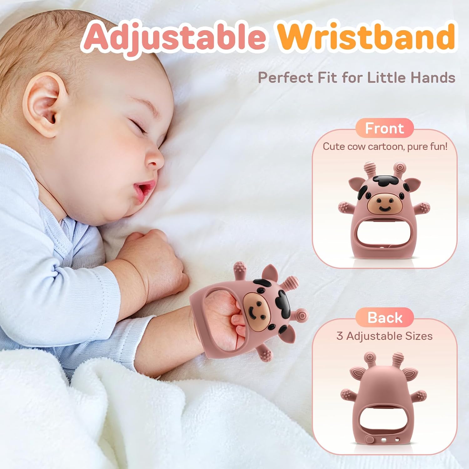 2 Pack Baby Teething Toys 3-6 6-12 Months, Silicone Teether Mittens
