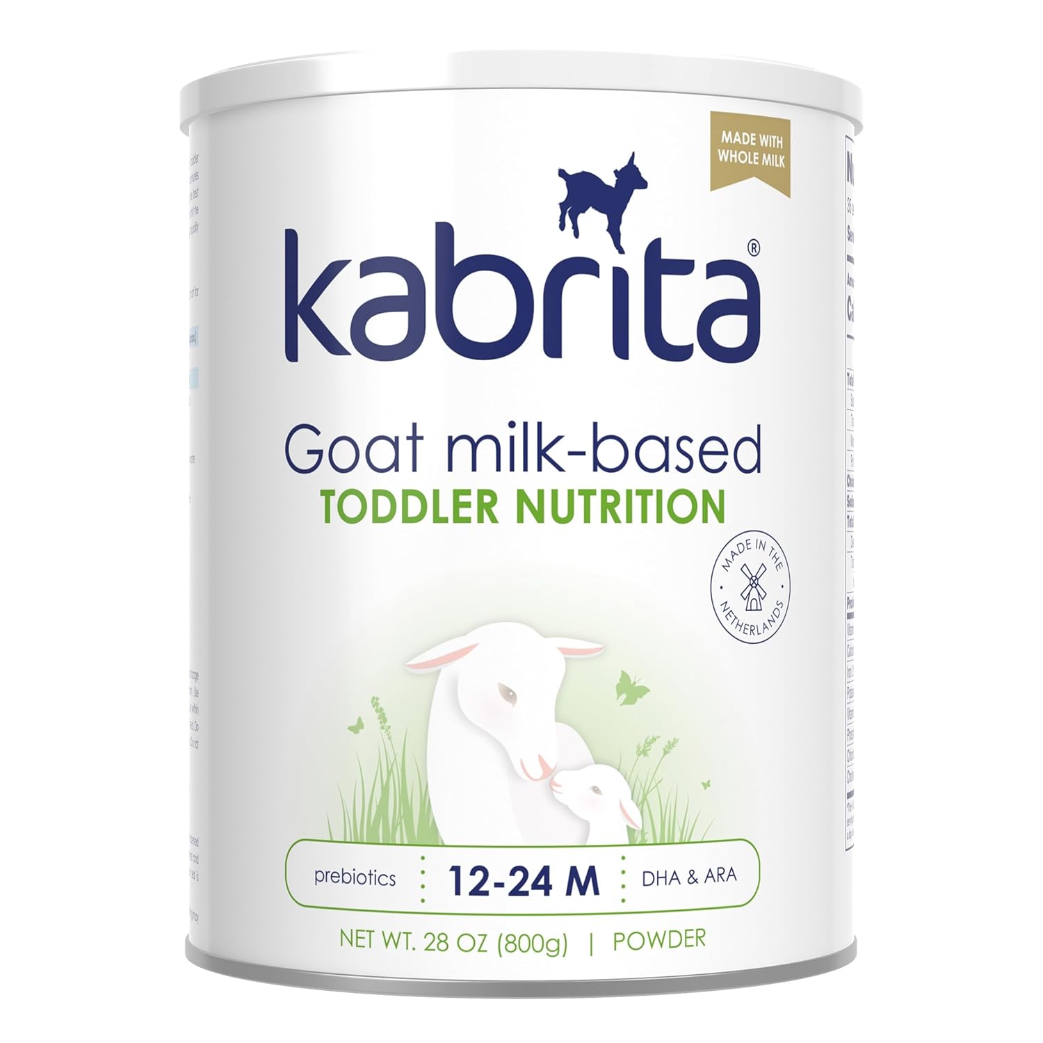Kabrita Goat Milk Toddler Drink, Clean Label Certified, Gentle, 28oz