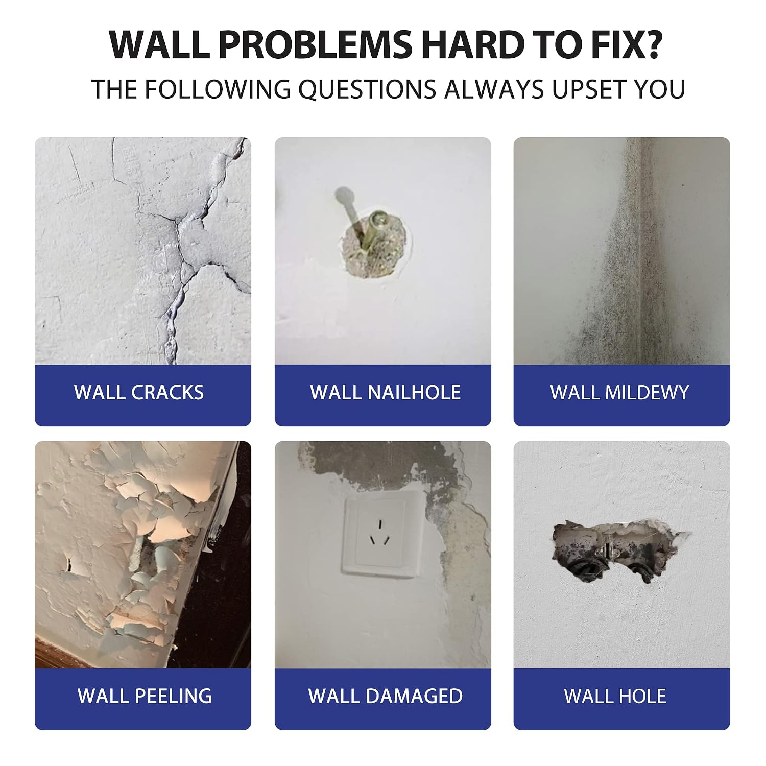 Drywall Repair Kit, 2-Pack Wall Mending Agent, Wall Spackle with Tools