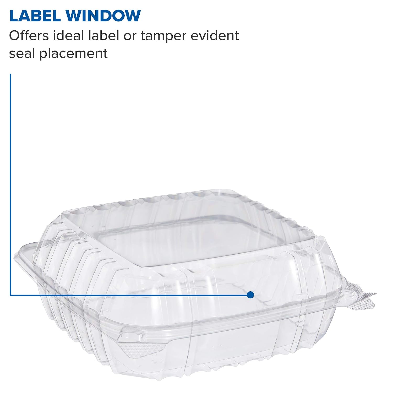Dart C90PST1 ClearSeal Plastic Hinged Containers, Clear, 8.2 x 8.3 x 3 Inches, Case of 250