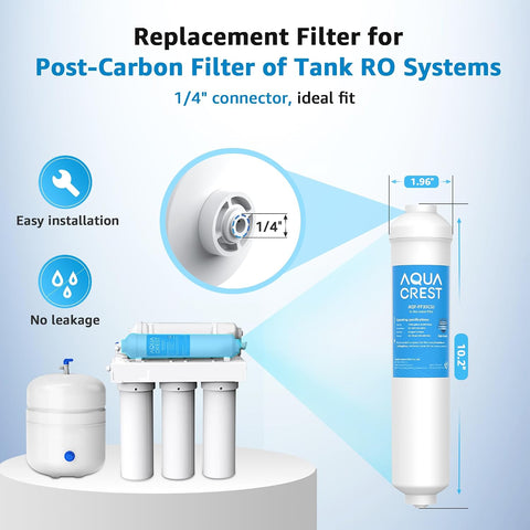 AQUA CREST FF35C5J Inline Water Filter Replacement, NSF/ANSI 42 Certified