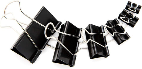 DSTELIN Binder Clips Paper Clamps Assorted Sizes 100 Count (Black), X Large, Large, Medium, Small, X Small and Micro, 6 Sizes in One Pack, Meet Your Different Using Needs.
