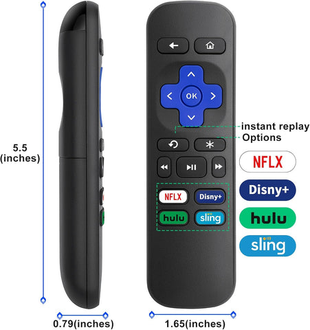 (2 Pack) Replacement Remote for Roku Box Express Player Premiere Control