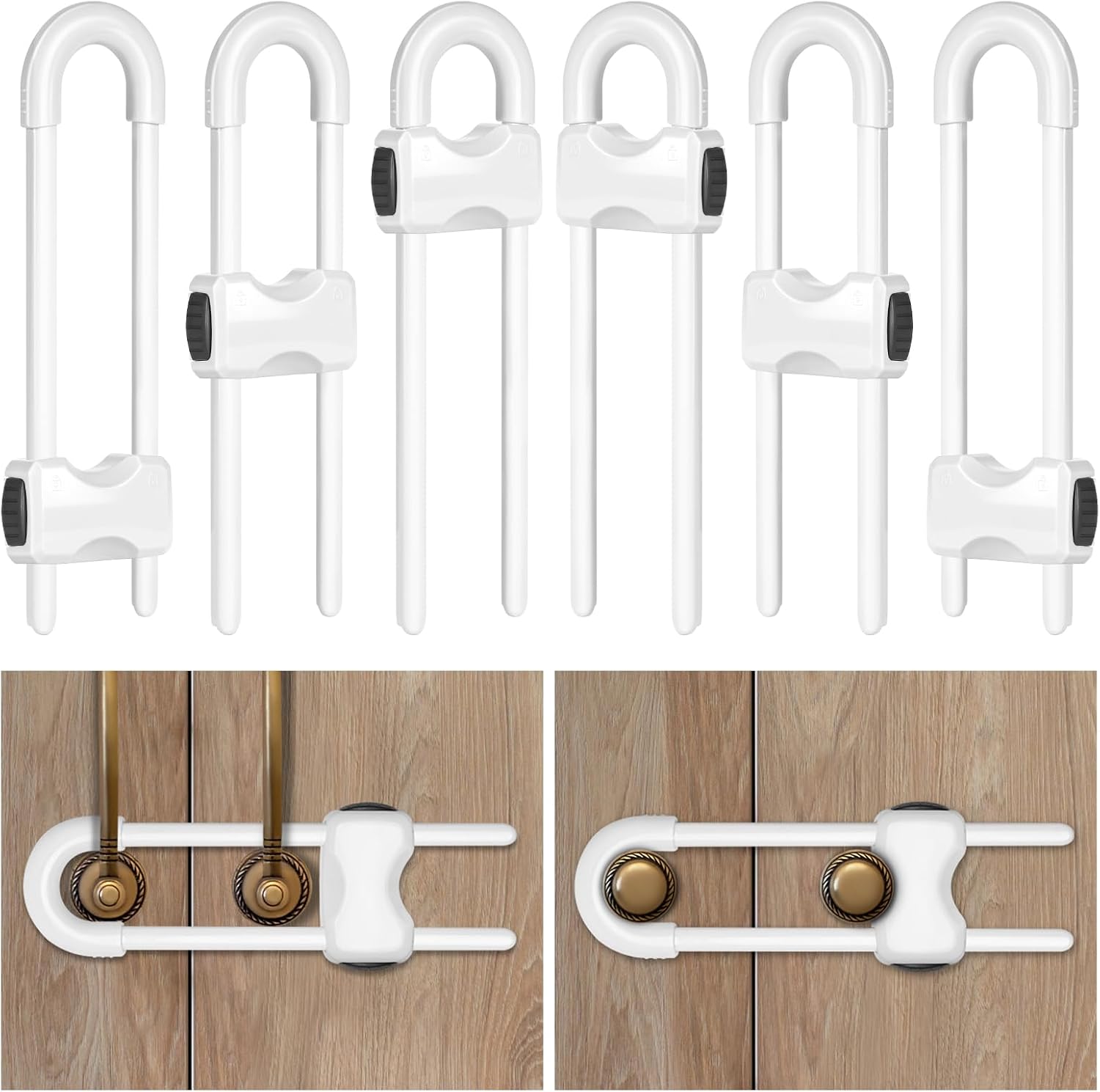 Cabinet Locks Baby Proofing,Child Proof Cabinet Locks,6 Pack,White