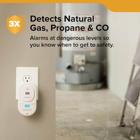 Kidde Carbon Monoxide & Explosive Gas Alarm, Plug-in & AA Battery, COPDLG