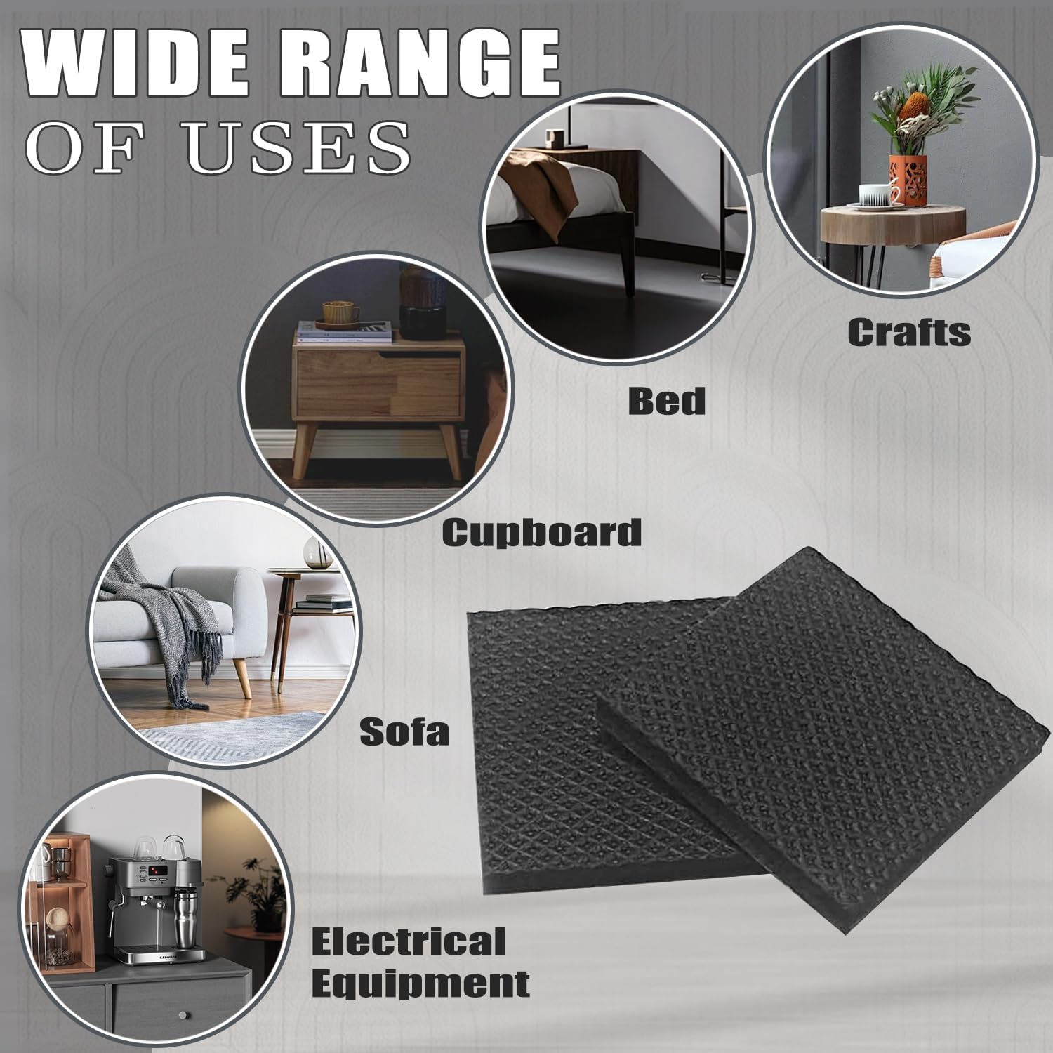 Yelanon Non Slip Furniture Pads 24 Pcs 2" for Hardwood Floors