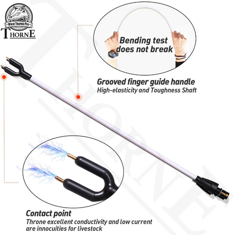 Livestock Prod, Waterproof Cattle Prod Stick with LED Light, Livestock Prod for Modern Livestock Management(33.8in)