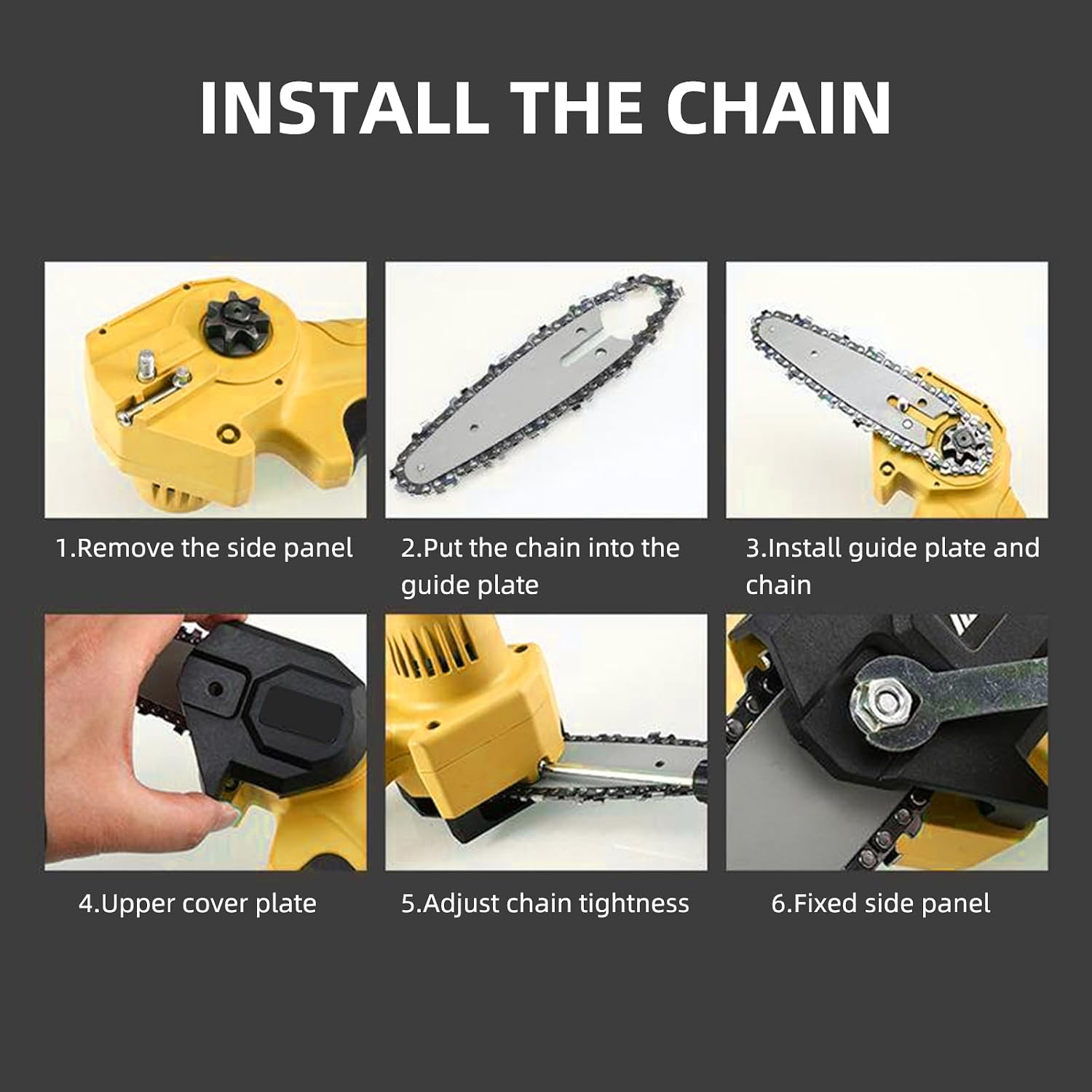 5 Pieces 6 Inch Chainsaw Chain, Replacement Chains for 6 Inch Cordless Electric Portable Mini Chainsaw, Chains Fit for 6" Mini Chainsaws -37 Drive Links