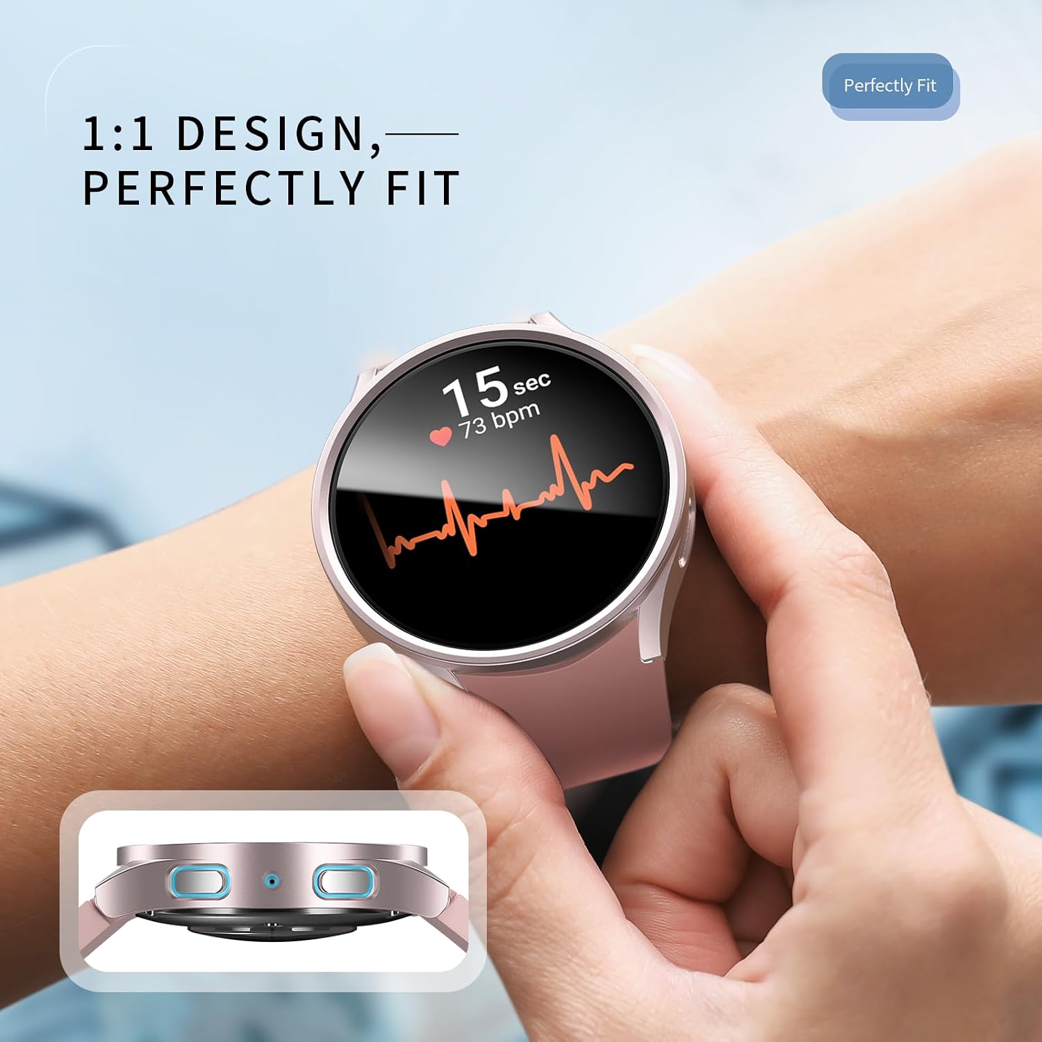 6+6 Pack for Samsung Galaxy Watch 7 44mm Screen Protector Case