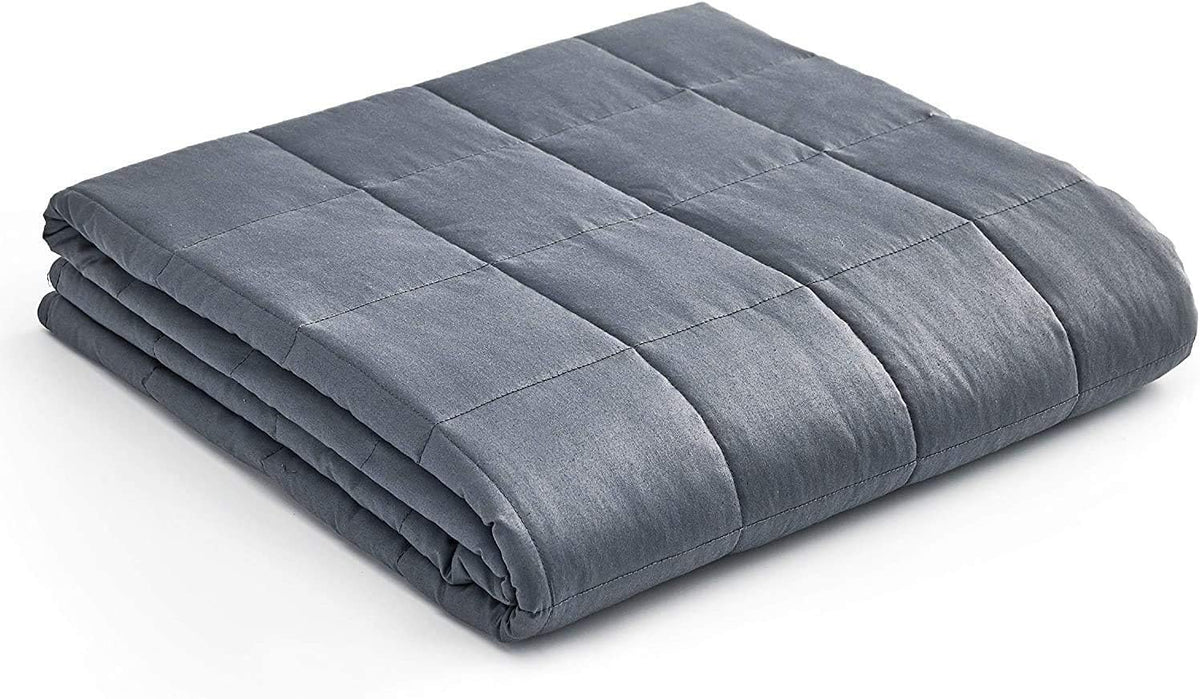 YnM Weighted Blanket,Heavy 100 Percent Oeko-Tex Certified Cotton Material(Dark Grey, 80''x87'' 30lbs), Two Persons(140~240lb) Sharing Use on Queen/King Bed | A Duvet Included