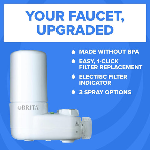 Brita Elite Advanced White Faucet Water Filter System, 1 Filter