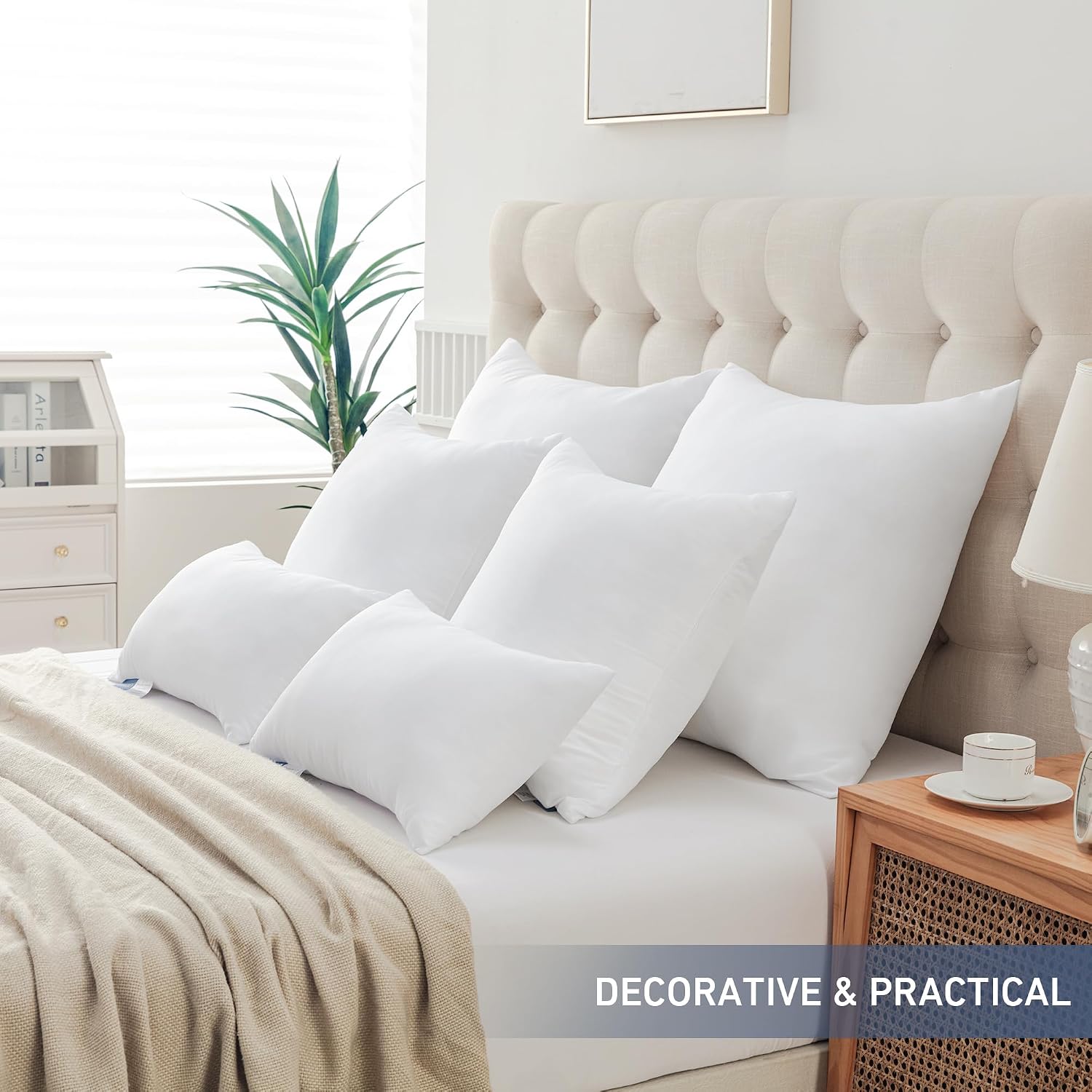 Leeden 12x20 Throw Pillow Inserts Set of 2, Lumbar Pillow Inserts for Couch