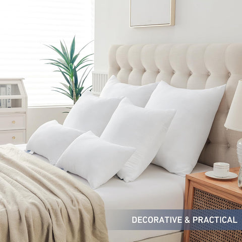 Leeden 12x20 Throw Pillow Inserts Set of 2, Lumbar Pillow Inserts for Couch