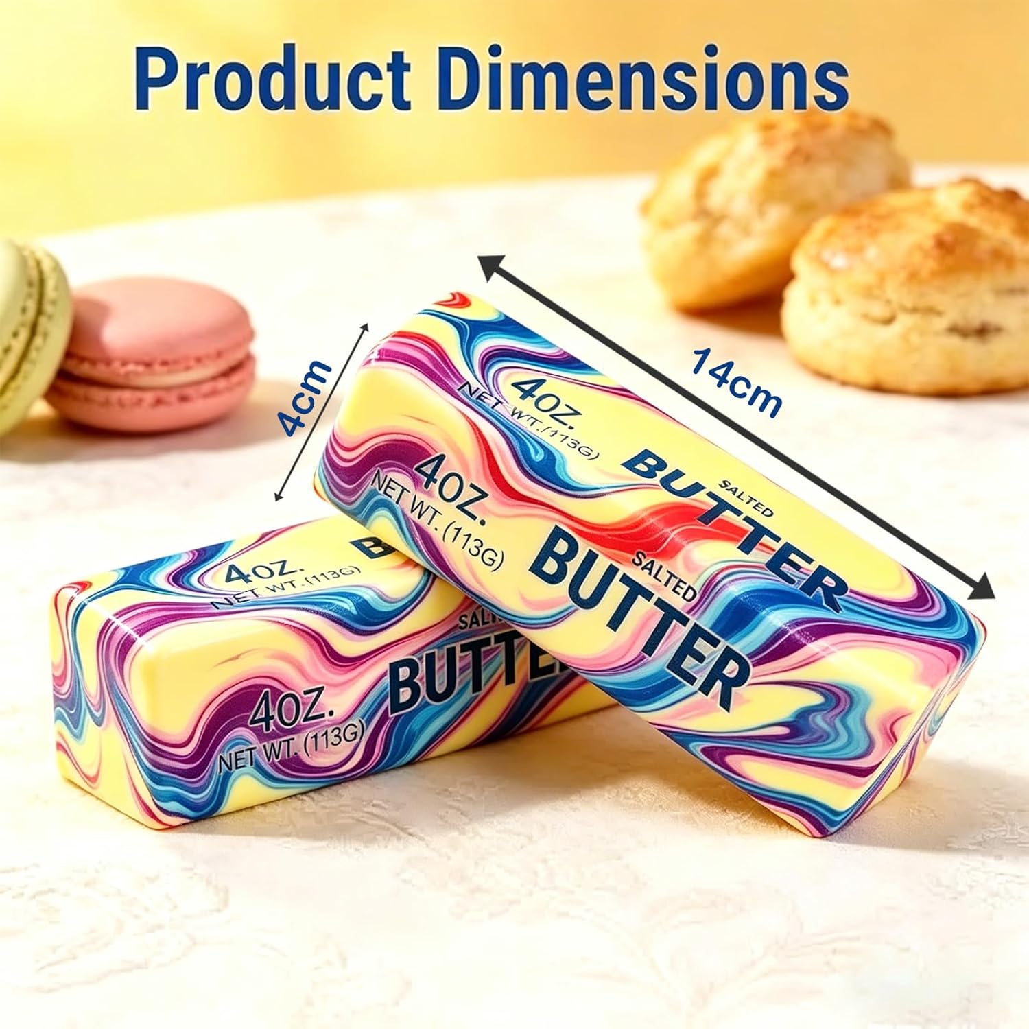 2 Packs Slow Rising Butter Squishy, Squishies Butter Squeeze Toys Pack Sensory Stress Relief Soft & Stretchy Fidget Toy for Party Favors Squishy Butter