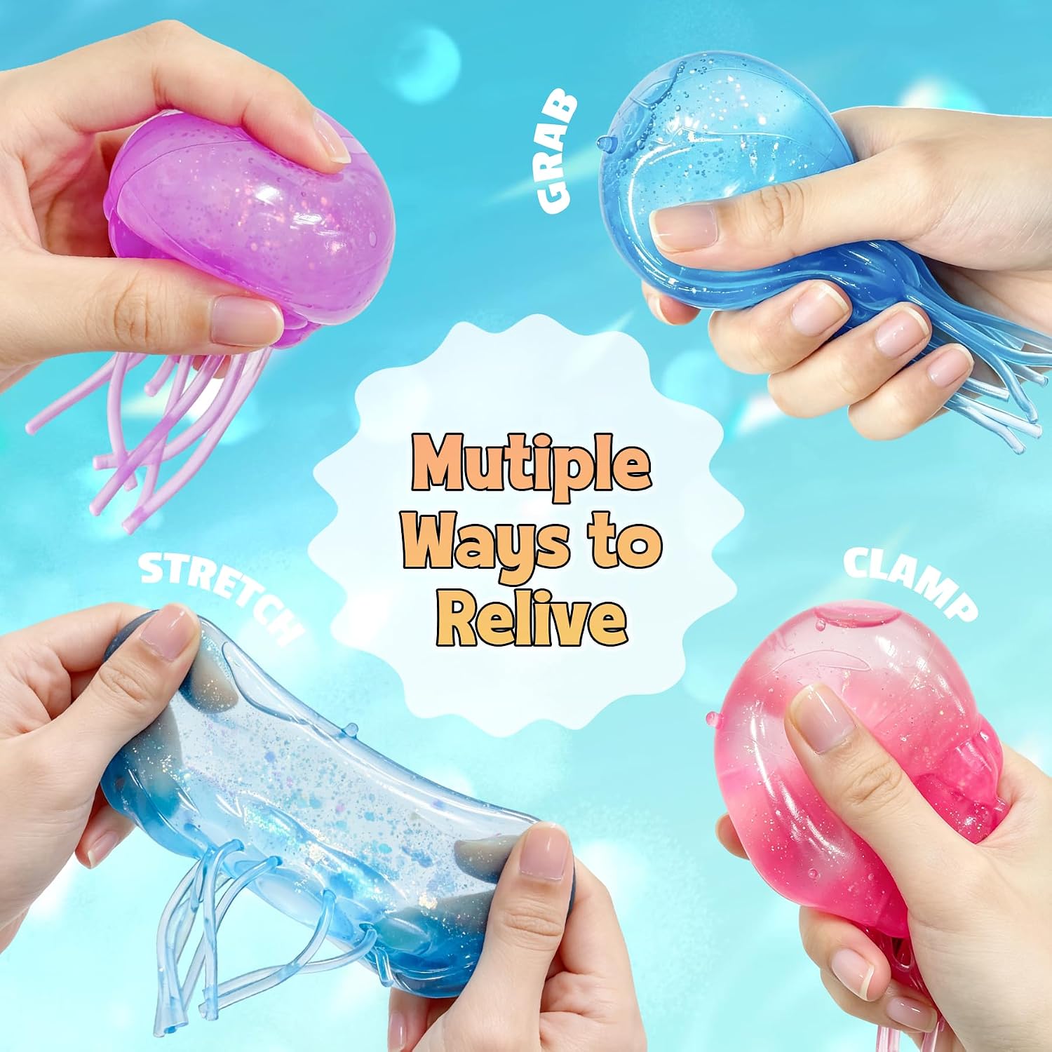 Jellyfish Squeeze Toy,2.16inch Jellyfish Squishy Malt Filled Squishy Sensory Fidget Toy,Ultra Soft Moldable Slow Rise Stress Relief Toy for Adults Anxiety Relief(Pink)