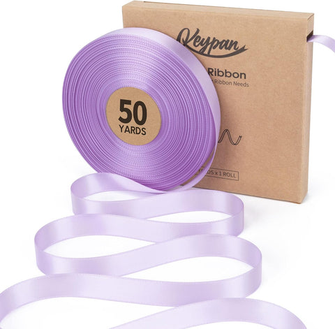 Keypan Lavender Satin Ribbon, 5/8 Inch, 50 Yards