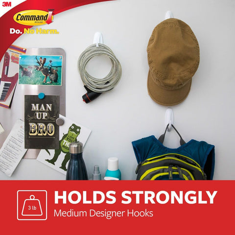 Command Medium Designer Hooks, 2 Hooks, 4 Strips
