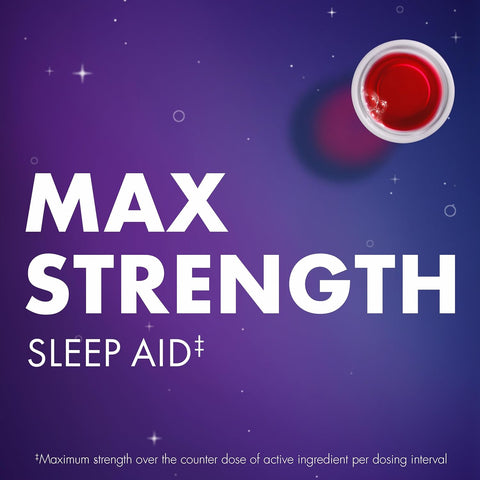 ZzzQuil, Nighttime Sleep Aid Liquid, 50 mg Diphenhydramine HCl, No.1 Sleep Aid Brand, Fall Asleep Fast, Non-Habit Forming, Calming Vanilla Cherry, 12 FL OZ