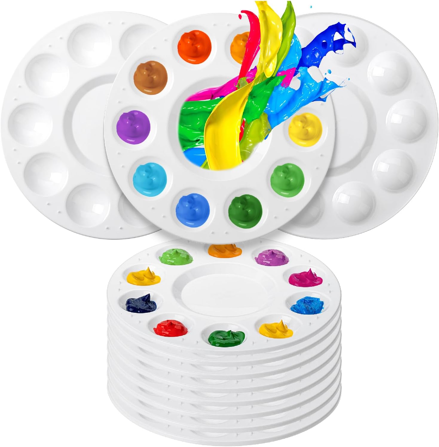 Mr. Pen- Round Paint Tray Palettes, 8 Pack