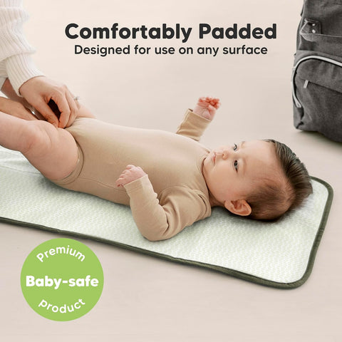 KeaBabies Portable Diaper Changing Pad, Easy Wipe Clean, 25x13 (Dark Olive)
