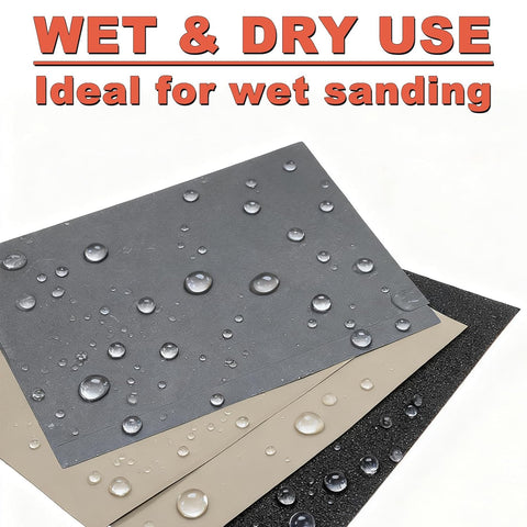 Wet Dry Sandpaper Sheets 9x11, 180 Grit, 12Pcs