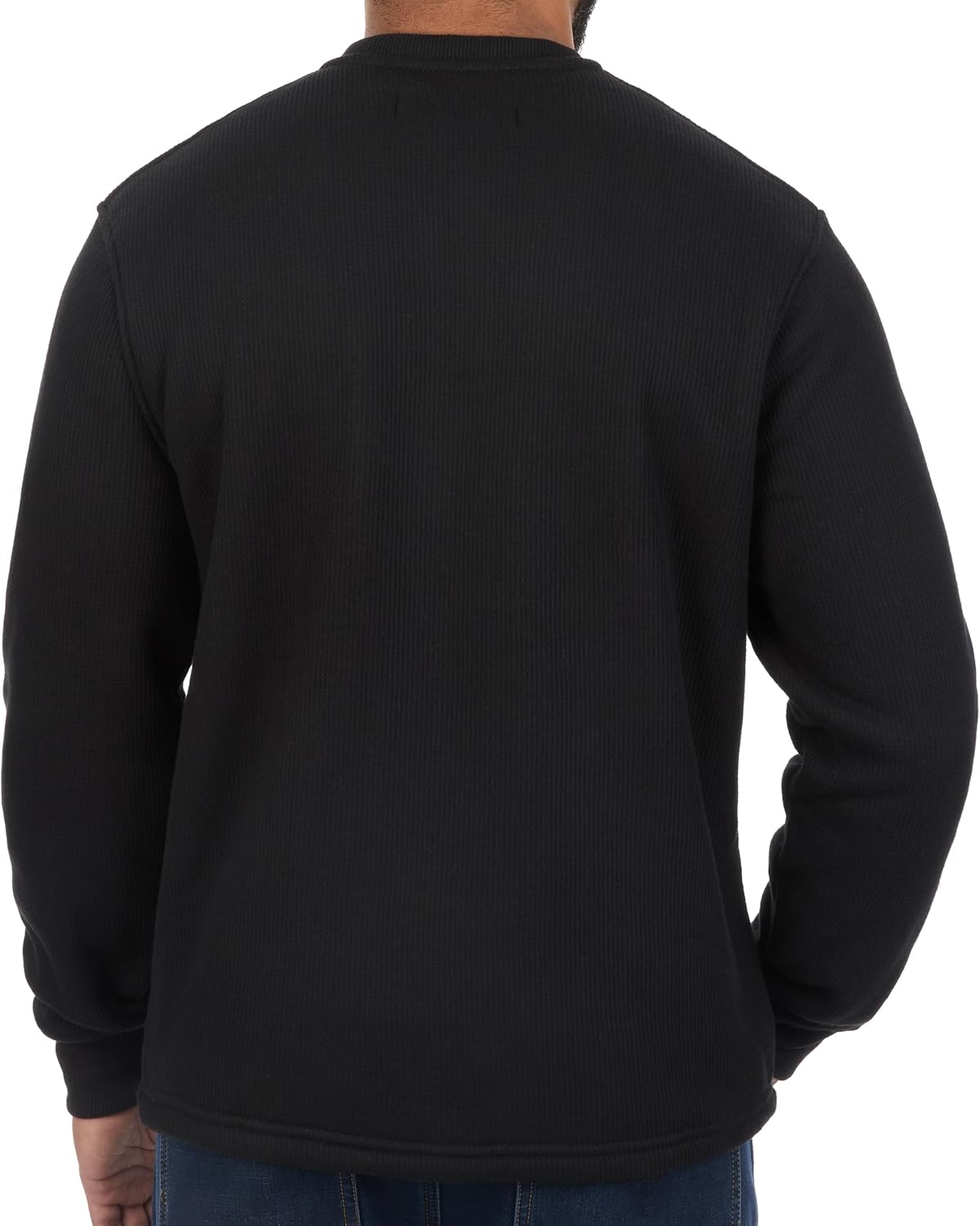 The American Outdoorsman Sherpa Lined Waffle Henley for Men - Thermal Long Sleeve Shirt Bonded Sherpa Lining For Outdoors