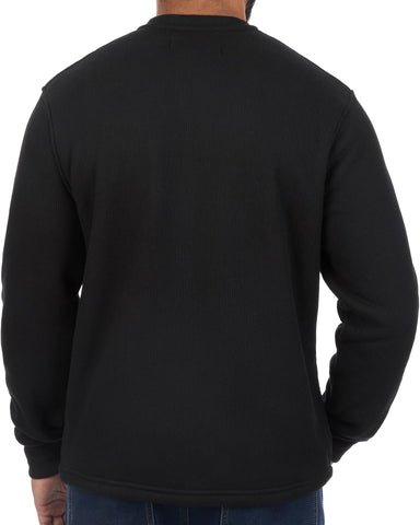 The American Outdoorsman Sherpa Lined Waffle Henley for Men - Thermal Long Sleeve Shirt Bonded Sherpa Lining For Outdoors
