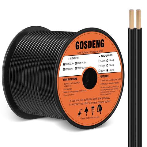 10/2 Low Voltage Landscape Wire, 10 Gauge Direct Burial Cable 100ft