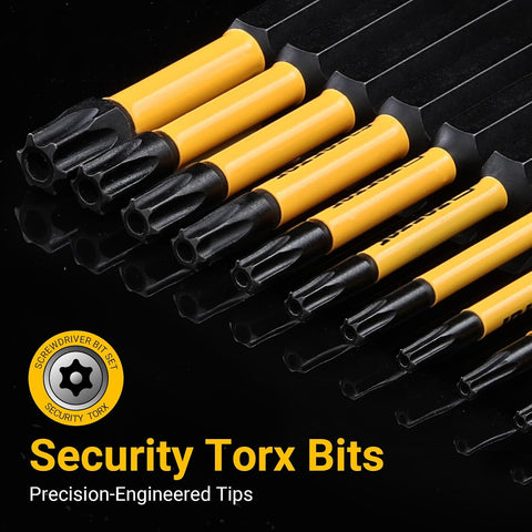 TGFTGF Impact Torx Bit Set 31PCS (T5 T6, TT7-TT40), 1” 2” S2 Steel Security Torx, Tamper Proof Star Bit Set with Magnetic CNC Machined Tips, Impact Screwdriver Bits with Bit Holder Storage Case
