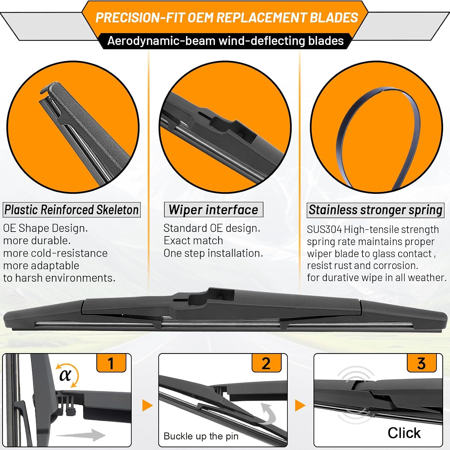 AUTOBOO Windshield Wiper Blade Replacement for Chevy Trax 2024-2026
