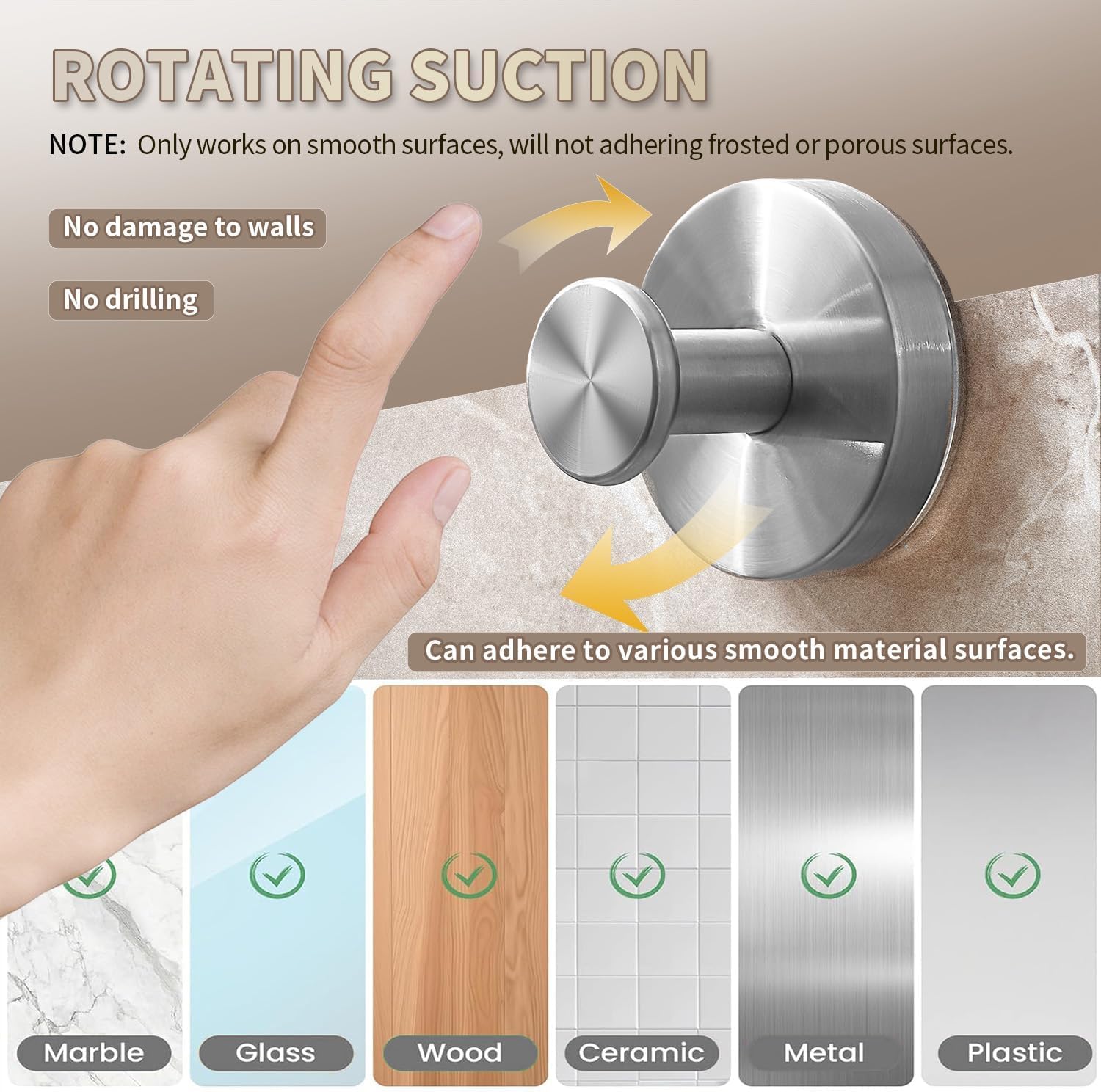 2026 Upgraded Drill-Free Stainless Steel Suction Cup Hooks Multi-Use