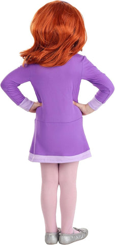 Scooby Doo Daphne Costume for Toddlers, Scooby-Doo Character Purple Dress Outfit for Halloween