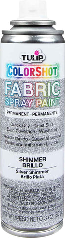 TULIP ColorShot Fabric Spray Paint, Silver Shimmer, 3 oz