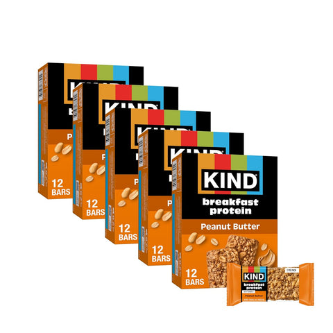 KIND Breakfast Protein Bars, Almond Butter, Gluten Free, Low Sodium, Healthy Snacks, 8g Protein, 30 Count (30 Packs of 2 Bars) | Perfect for busy mornings: a gluten-free healthy snack with whole grain oats for on-the-go energy. Includes 30, 2-bar packs.