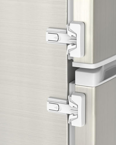 Yunkey Child Safety Fridge Lock, Auto-Lock, White, 2-Pack