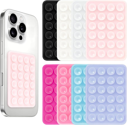 Giumel 8PCS Silicone Suction Phone Case Mount, Non Slip Suction Cup, Hands-Free Phone Accessories Holder for Selfies and Videos, Silicone Adhesive Stand Sticky for Cell Phone