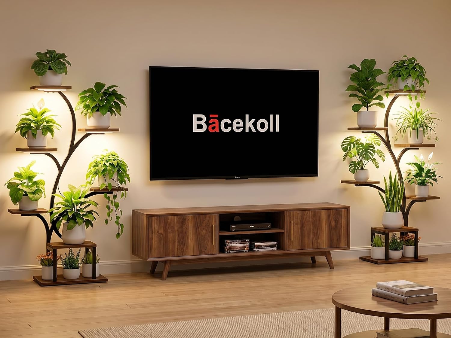 BACEKOLL Plant Stand Indoor with Grow Light, 7 Tier 49" Lighted Plant Shelf