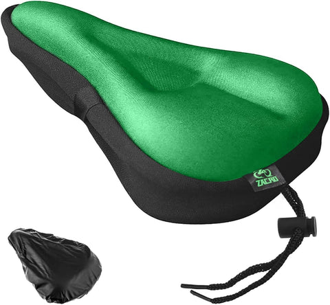 Zacro Bike Seat Cushion - Gel Padded Cover for Men Women Comfort, Extra Soft Exercise Bicycle Compatible with Peloton, Stationary or Cruiser Seats