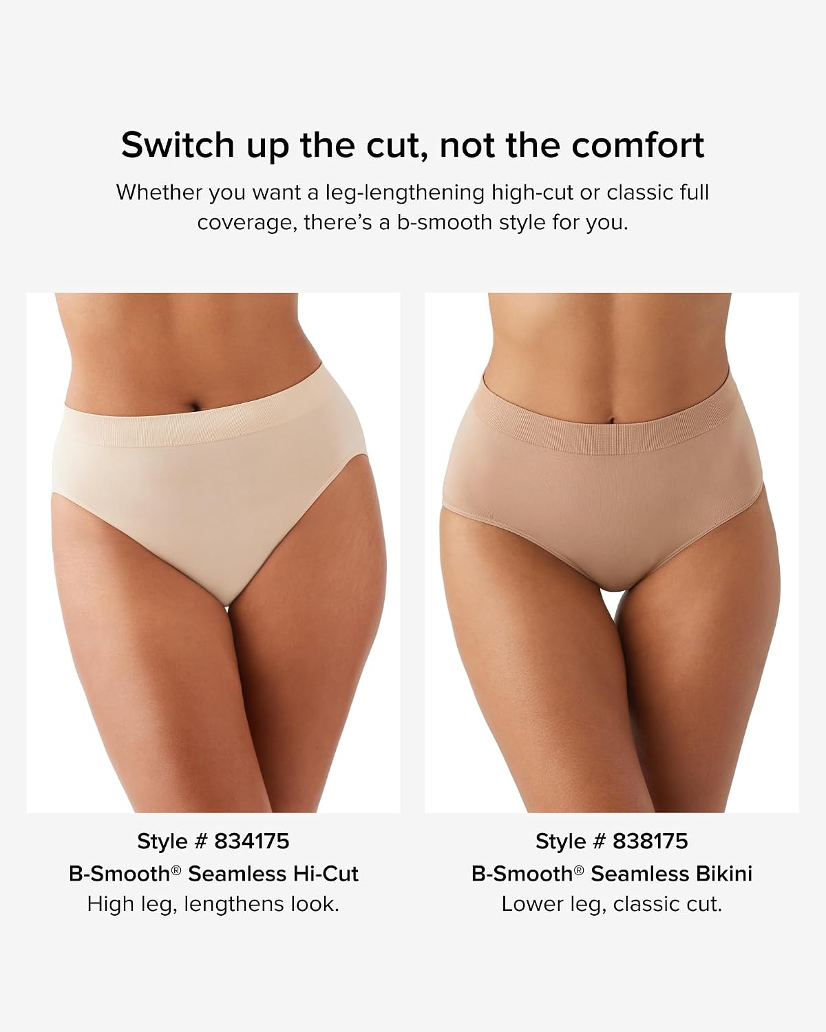Wacoal Women's B-Smooth Seamless Hi-Cut Brief Panty, 834175