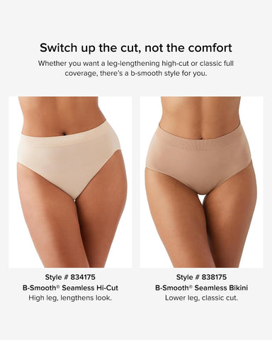 Wacoal Women's B-Smooth Seamless Hi-Cut Brief Panty, 834175