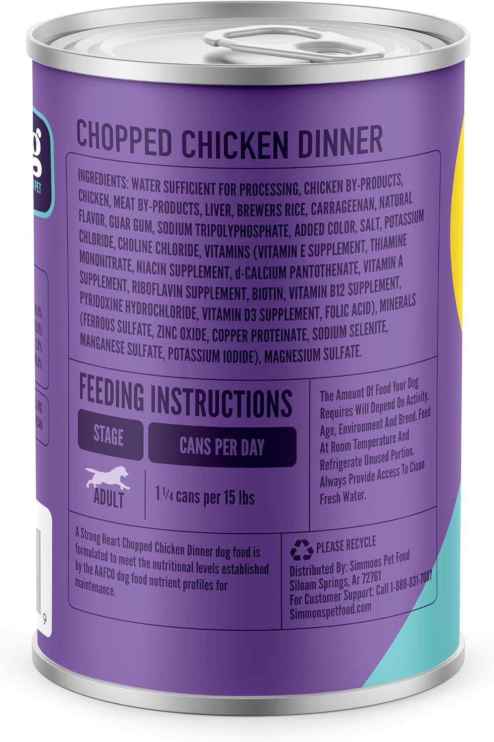 A Strong Heart Chopped Chicken & Liver Dog Food, 13.2oz, 12pk